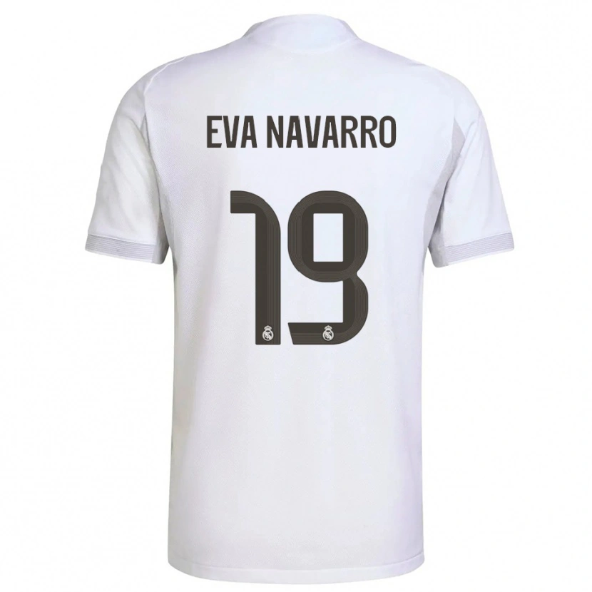Danxen Enfant Maillot Eva Navarro #19 Blanc Jaune Tenues Domicile 2025/26 T-Shirt