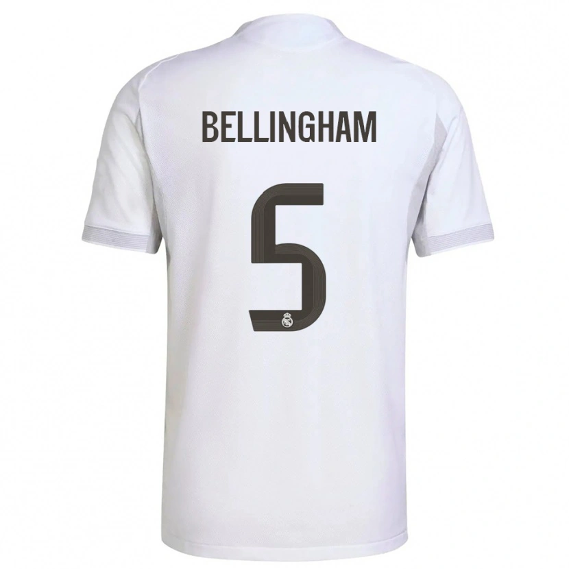 Danxen Enfant Maillot Jude Bellingham #5 Blanc Jaune Tenues Domicile 2025/26 T-Shirt