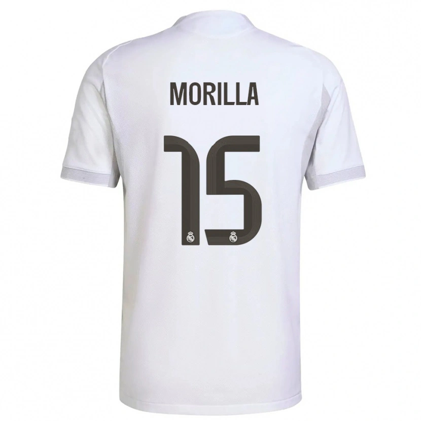 Danxen Enfant Maillot Jairo Morilla #15 Blanc Jaune Tenues Domicile 2025/26 T-Shirt