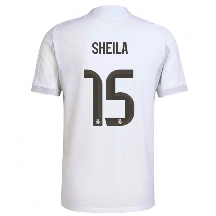 Danxen Enfant Maillot Sheila García #15 Blanc Jaune Tenues Domicile 2025/26 T-Shirt