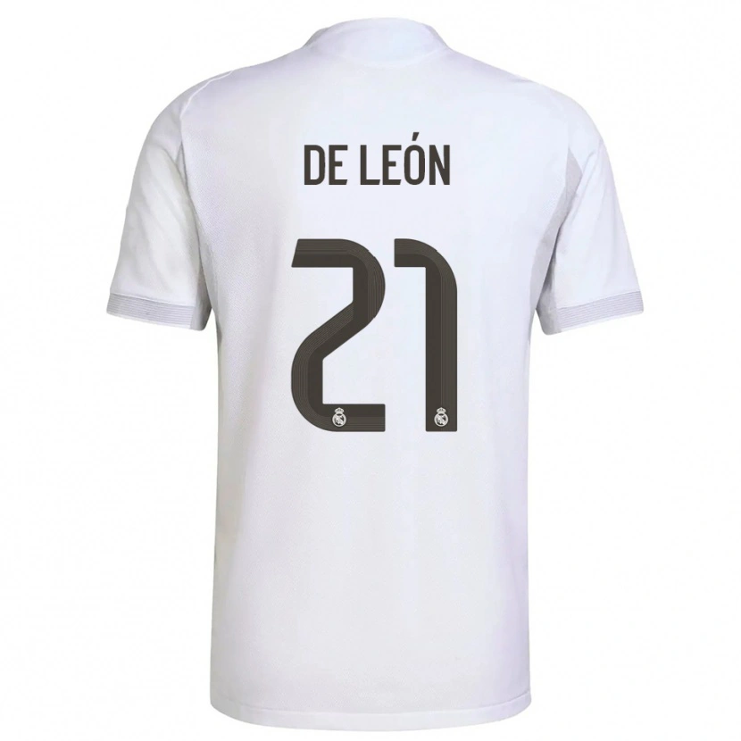 Danxen Enfant Maillot Jeremy De León #21 Blanc Jaune Tenues Domicile 2025/26 T-Shirt
