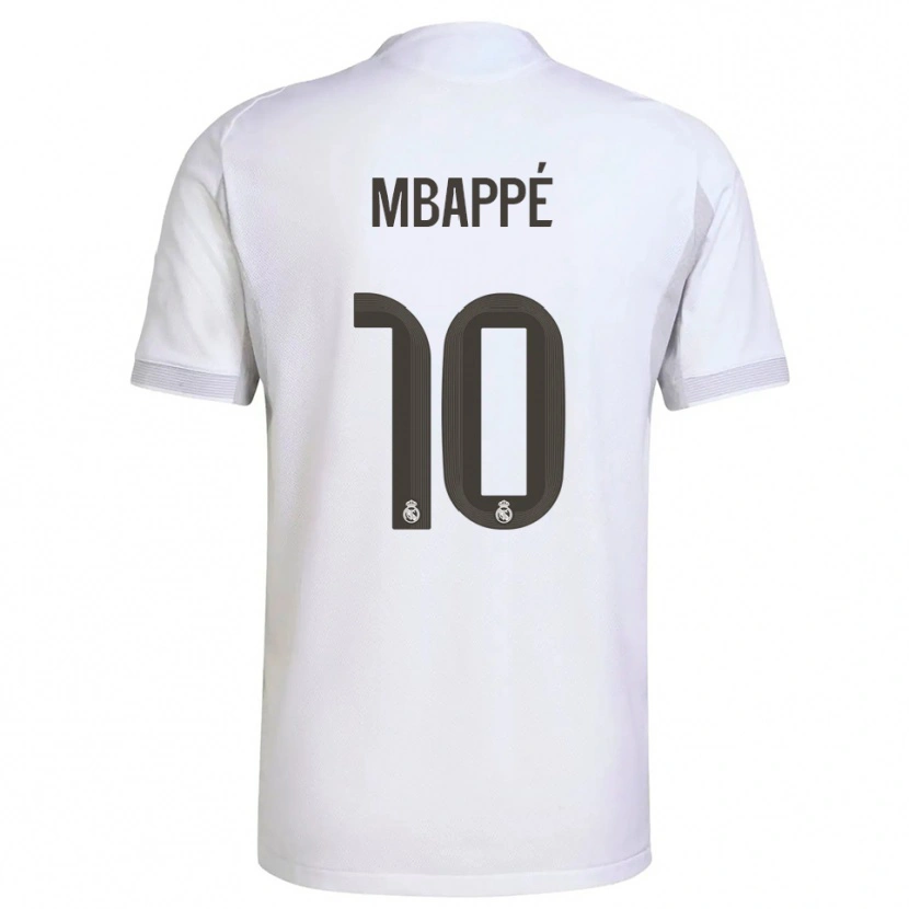 Danxen Enfant Maillot Kylian Mbappé #10 Blanc Jaune Tenues Domicile 2025/26 T-Shirt