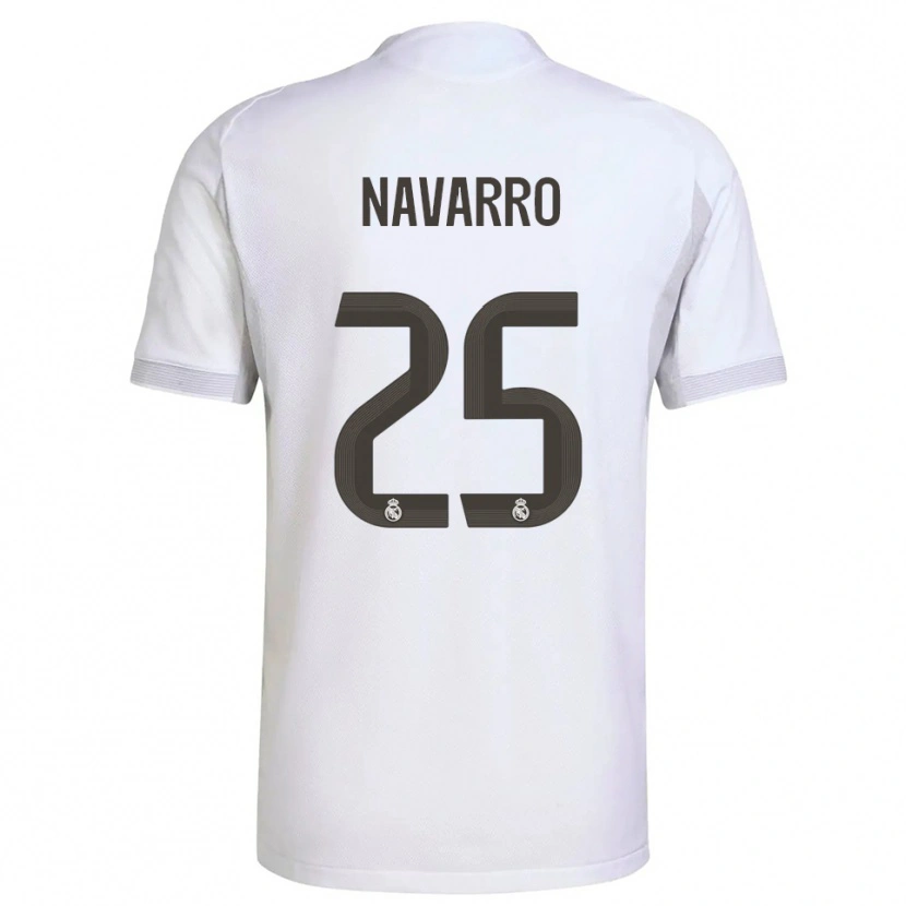Danxen Enfant Maillot Javier Navarro #25 Blanc Jaune Tenues Domicile 2025/26 T-Shirt