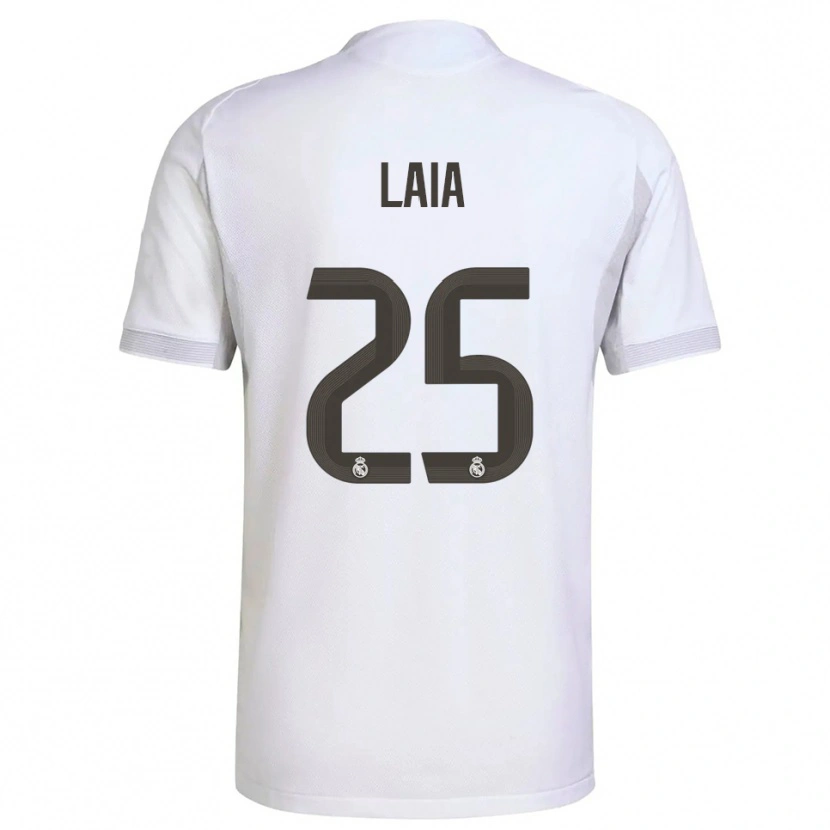 Danxen Enfant Maillot Laia López De La Morena #25 Blanc Jaune Tenues Domicile 2025/26 T-Shirt