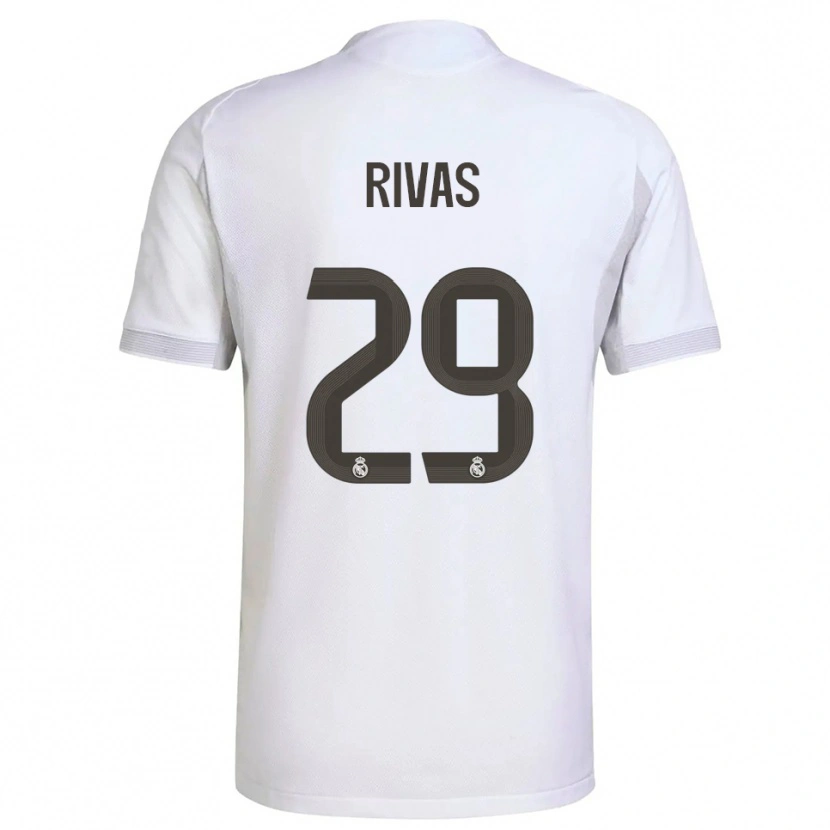 Danxen Enfant Maillot Mario Rivas #29 Blanc Jaune Tenues Domicile 2025/26 T-Shirt