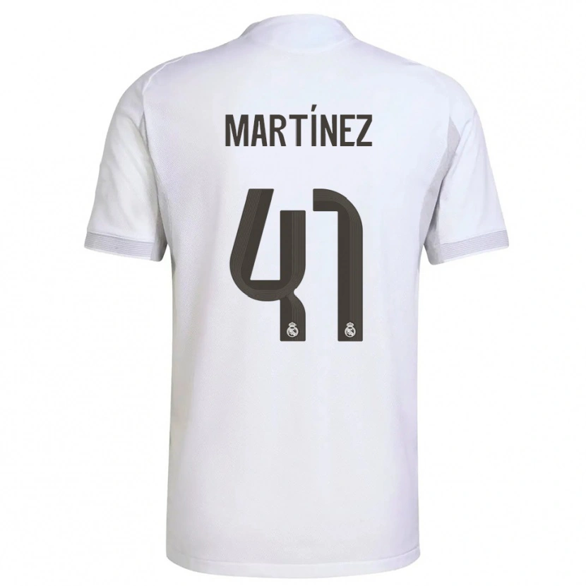 Danxen Enfant Maillot Joan Martínez #41 Blanc Jaune Tenues Domicile 2025/26 T-Shirt