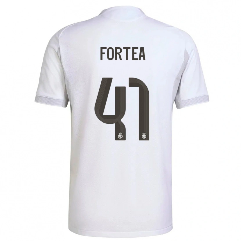 Danxen Enfant Maillot Jesús Fortea #41 Blanc Jaune Tenues Domicile 2025/26 T-Shirt