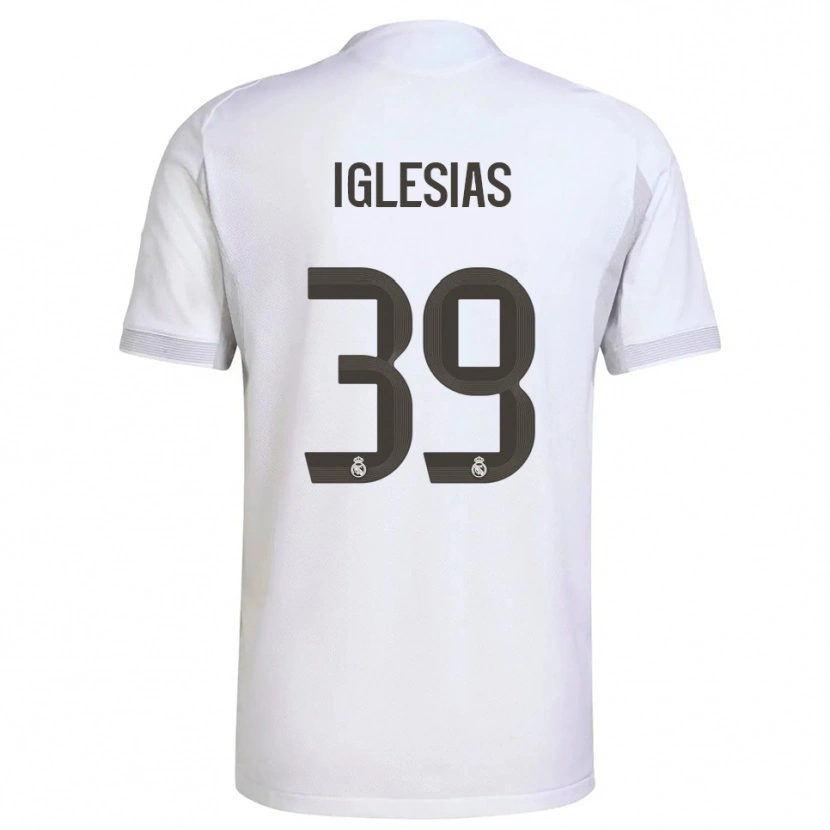 Danxen Enfant Maillot Bruno Iglesias #39 Blanc Jaune Tenues Domicile 2025/26 T-Shirt