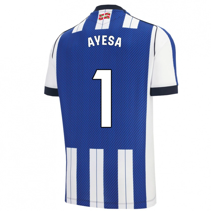 Danxen Enfant Maillot Gaizka Ayesa #1 Bleu Blanc Tenues Domicile 2025/26 T-Shirt