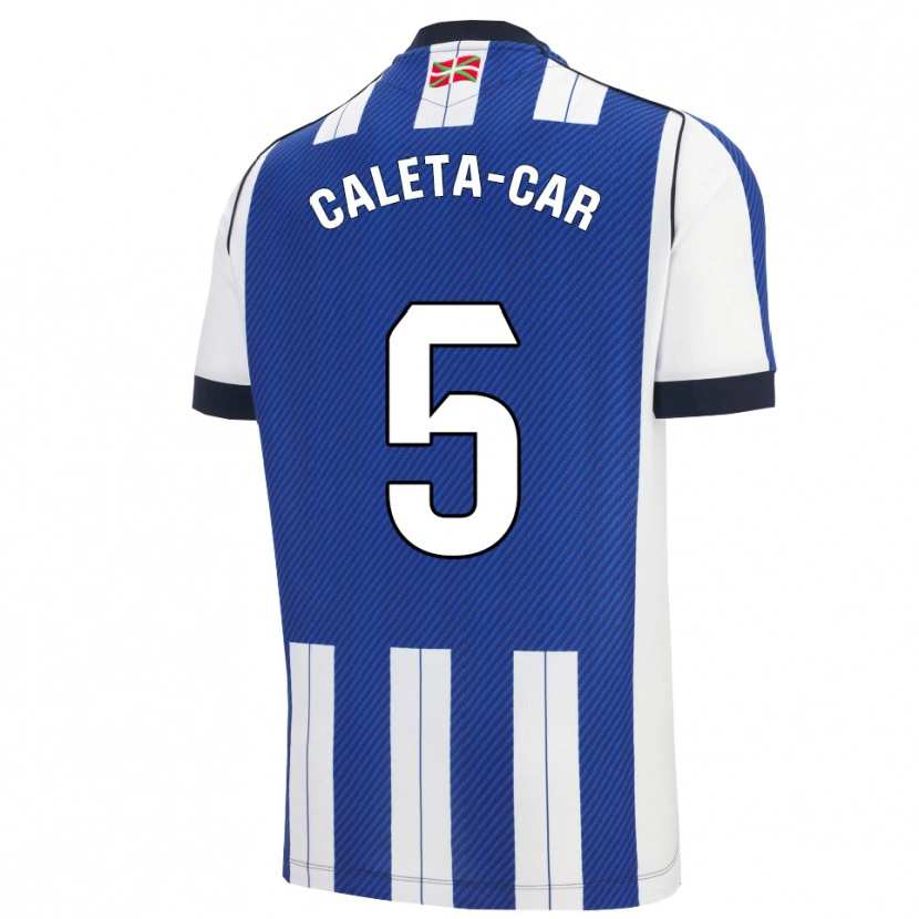 Danxen Enfant Maillot Duje Caleta-Car #5 Bleu Blanc Tenues Domicile 2025/26 T-Shirt