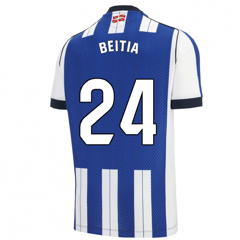 Danxen Enfant Maillot Luken Beitia #24 Bleu Blanc Tenues Domicile 2025/26 T-Shirt