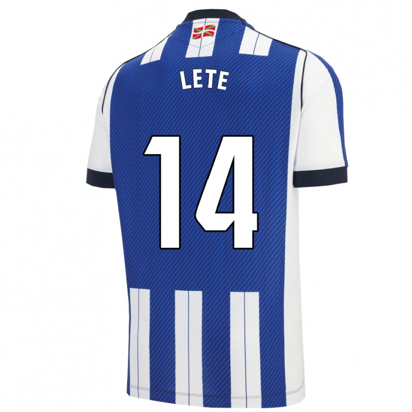Danxen Enfant Maillot Eñaut Lete #14 Bleu Blanc Tenues Domicile 2025/26 T-Shirt