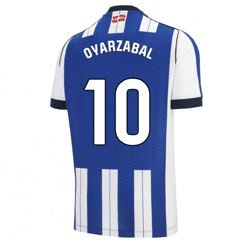 Danxen Enfant Maillot Mikel Oyarzabal #10 Bleu Blanc Tenues Domicile 2025/26 T-Shirt