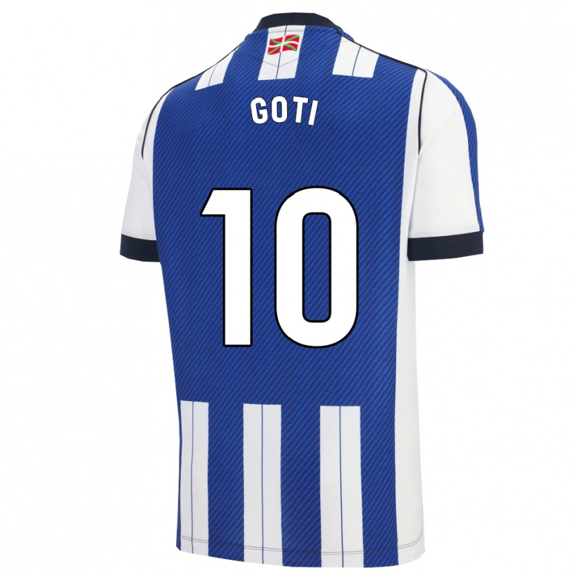 Danxen Enfant Maillot Mikel Goti #10 Bleu Blanc Tenues Domicile 2025/26 T-Shirt