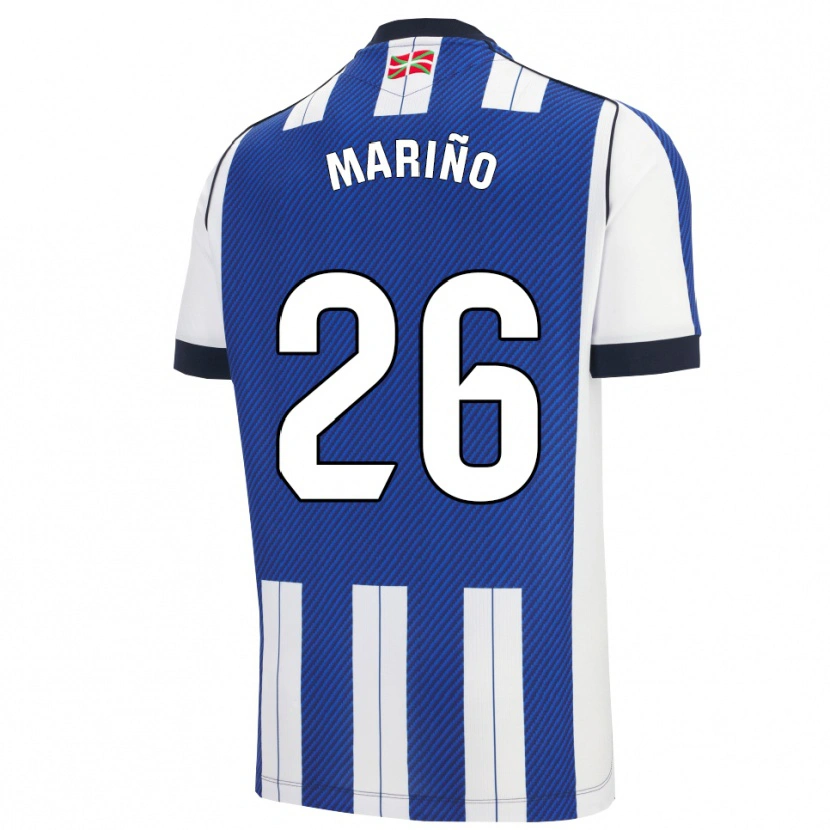Danxen Enfant Maillot Omar Mariño #26 Bleu Blanc Tenues Domicile 2025/26 T-Shirt