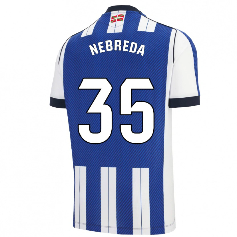 Danxen Enfant Maillot Eloy Nebreda #35 Bleu Blanc Tenues Domicile 2025/26 T-Shirt
