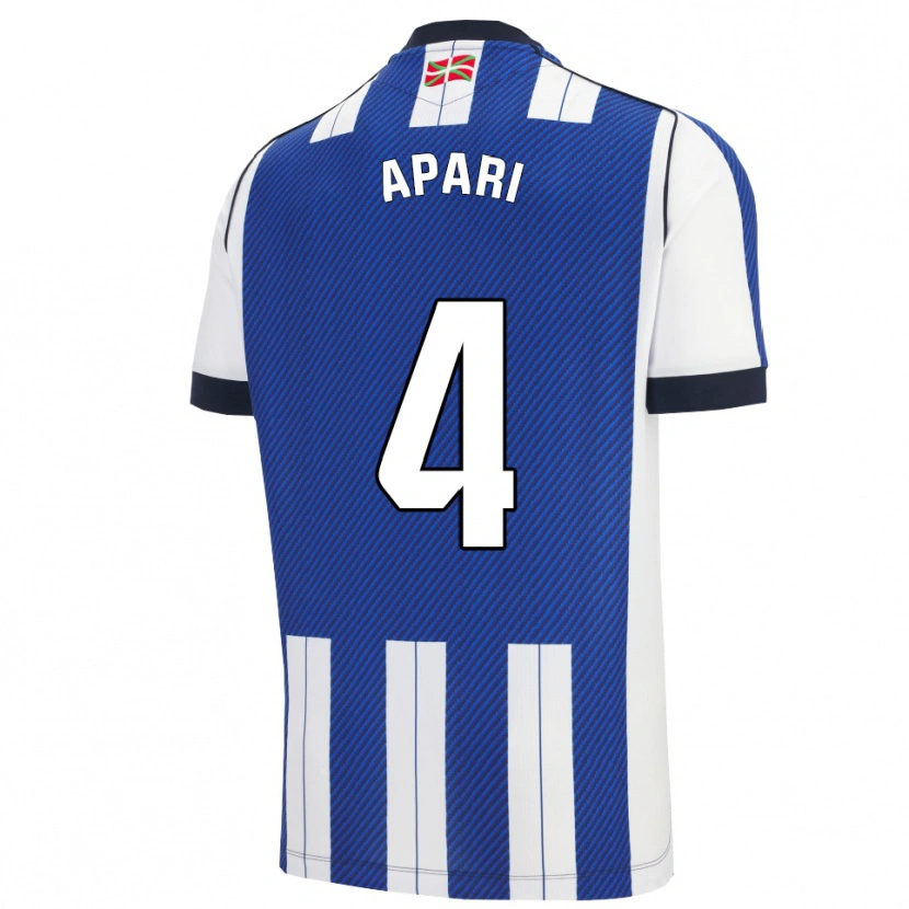 Danxen Enfant Maillot Nahia Aparicio #4 Bleu Blanc Tenues Domicile 2025/26 T-Shirt