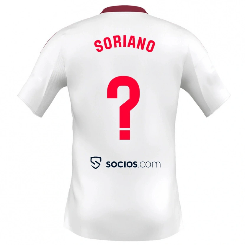 Danxen Enfant Maillot Antonio Soriano #0 Blanc Rouge Tenues Domicile 2025/26 T-Shirt