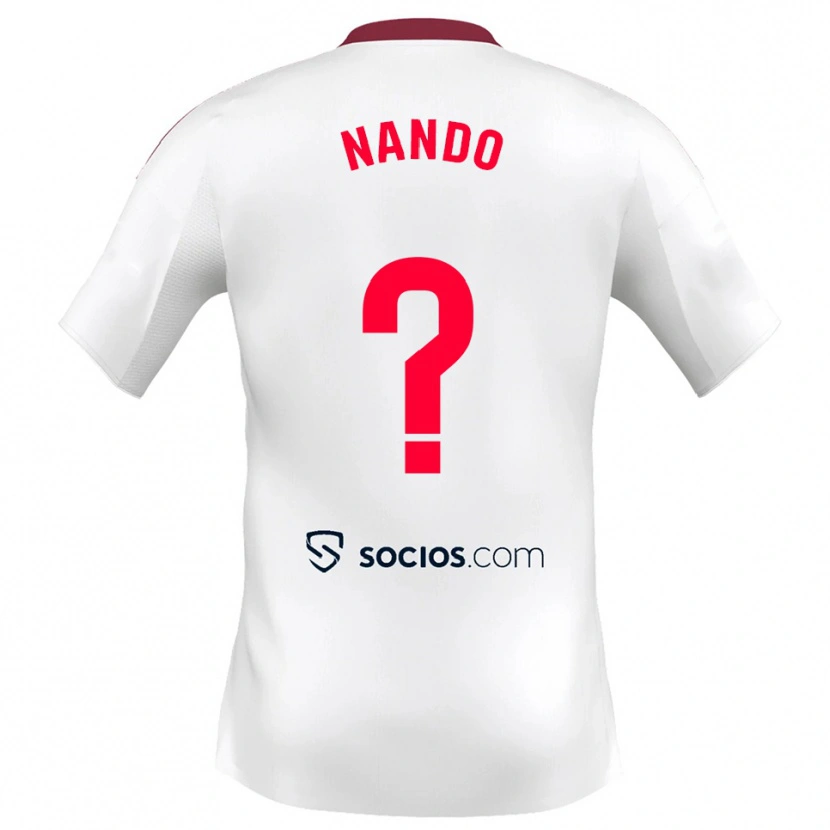 Danxen Enfant Maillot Nando Sánchez #0 Blanc Rouge Tenues Domicile 2025/26 T-Shirt