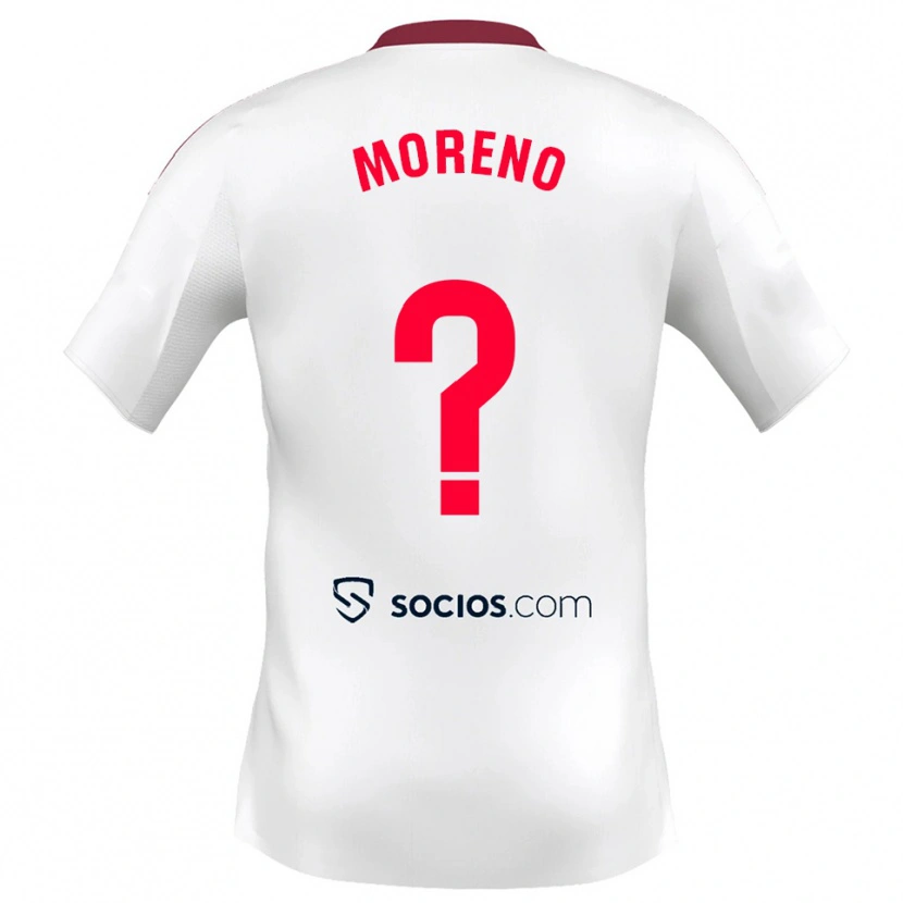 Danxen Enfant Maillot Jorge Moreno #0 Blanc Rouge Tenues Domicile 2025/26 T-Shirt