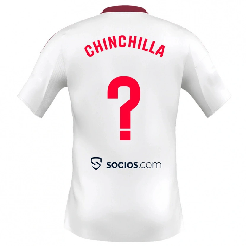 Danxen Enfant Maillot Gustavo Chinchilla #0 Blanc Rouge Tenues Domicile 2025/26 T-Shirt