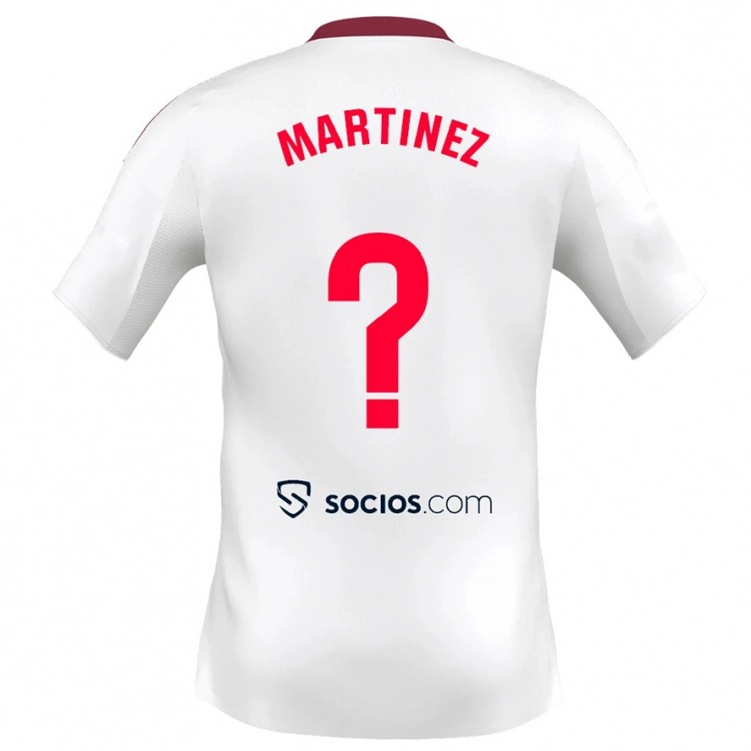Danxen Enfant Maillot Mario Martínez #0 Blanc Rouge Tenues Domicile 2025/26 T-Shirt