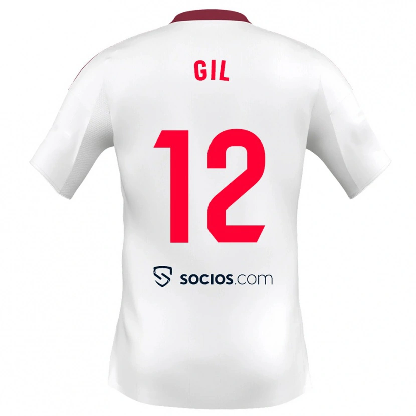 Danxen Enfant Maillot Dani Gil #12 Blanc Rouge Tenues Domicile 2025/26 T-Shirt