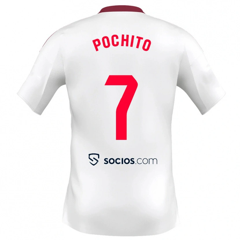 Danxen Enfant Maillot Pochito #7 Blanc Rouge Tenues Domicile 2025/26 T-Shirt