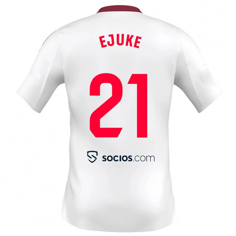 Danxen Enfant Maillot Chidera Ejuke #21 Blanc Rouge Tenues Domicile 2025/26 T-Shirt