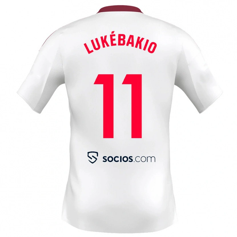 Danxen Enfant Maillot Dodi Lukébakio #11 Blanc Rouge Tenues Domicile 2025/26 T-Shirt
