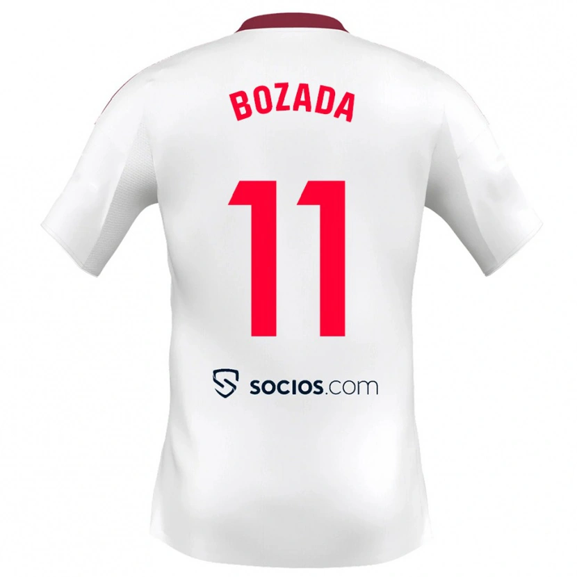 Danxen Enfant Maillot José Antonio Bozada #11 Blanc Rouge Tenues Domicile 2025/26 T-Shirt