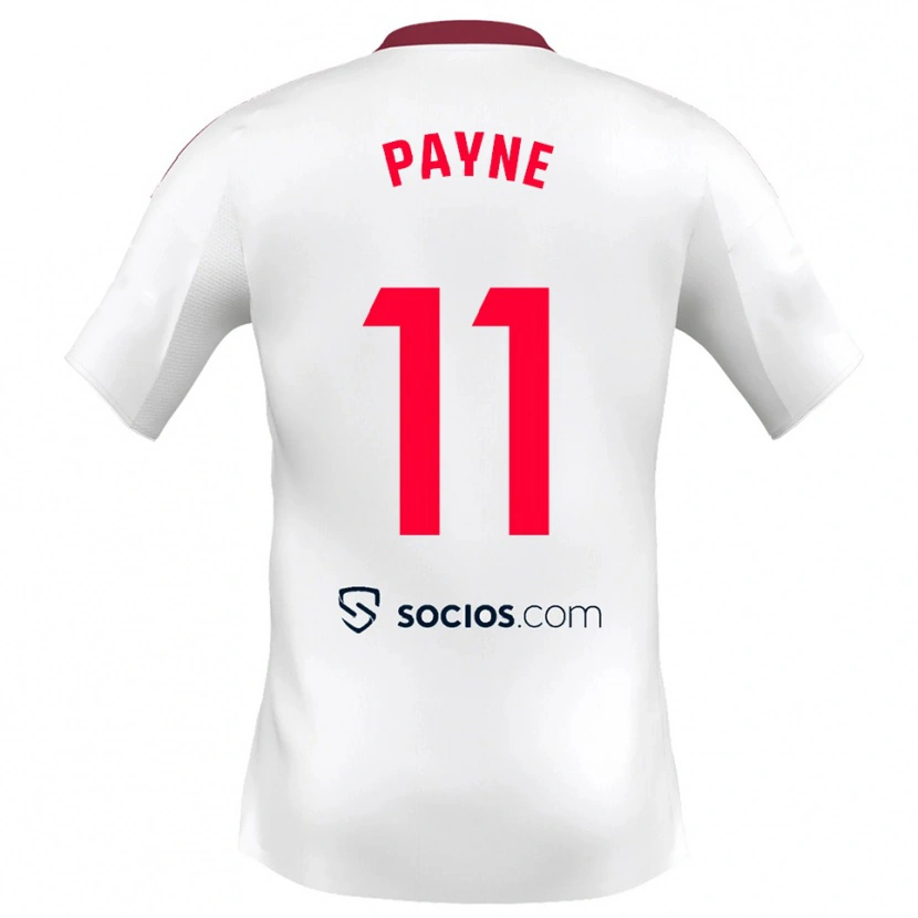 Danxen Enfant Maillot Antionette Oyedupe Toni Payne #11 Blanc Rouge Tenues Domicile 2025/26 T-Shirt