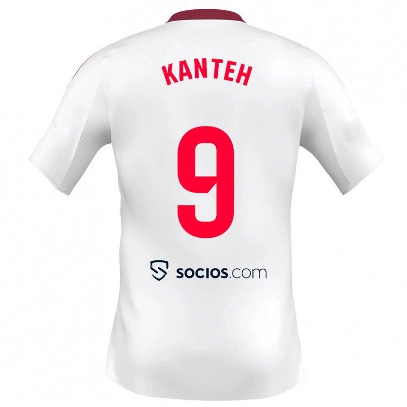 Danxen Enfant Maillot Fatoumata Kanteh I Cham #9 Blanc Rouge Tenues Domicile 2025/26 T-Shirt