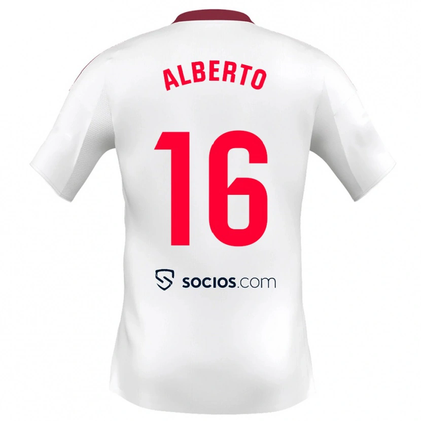 Danxen Enfant Maillot Alberto González #16 Blanc Rouge Tenues Domicile 2025/26 T-Shirt