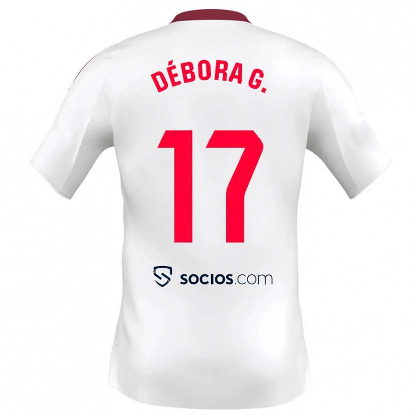 Danxen Enfant Maillot Débora García Mateo #17 Blanc Rouge Tenues Domicile 2025/26 T-Shirt