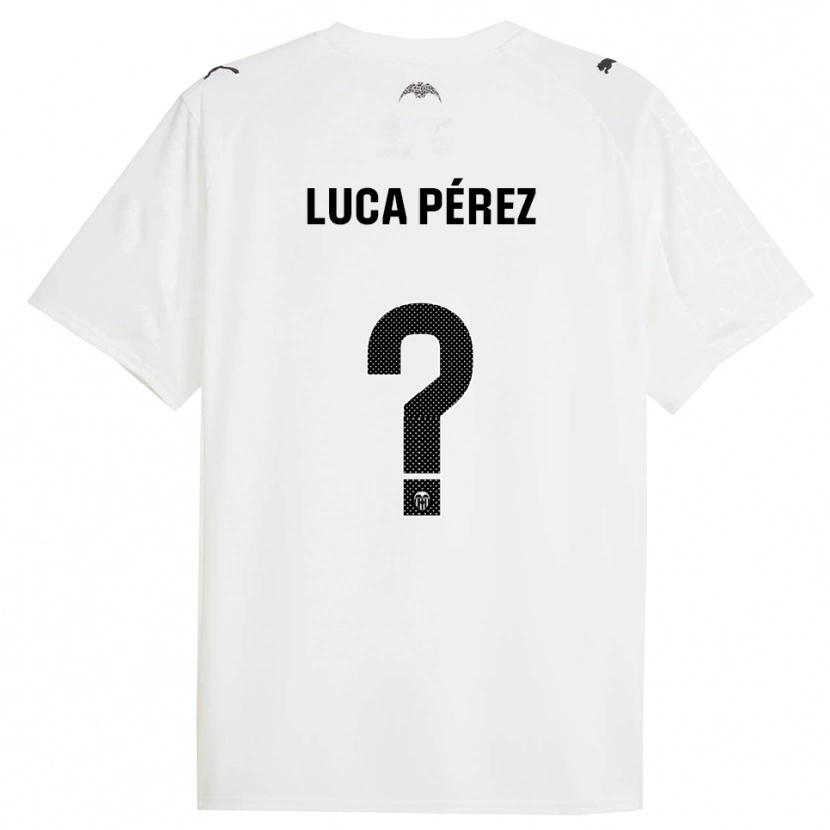 Danxen Enfant Maillot Simón Luca Pérez #0 Blanc Noir Tenues Domicile 2025/26 T-Shirt