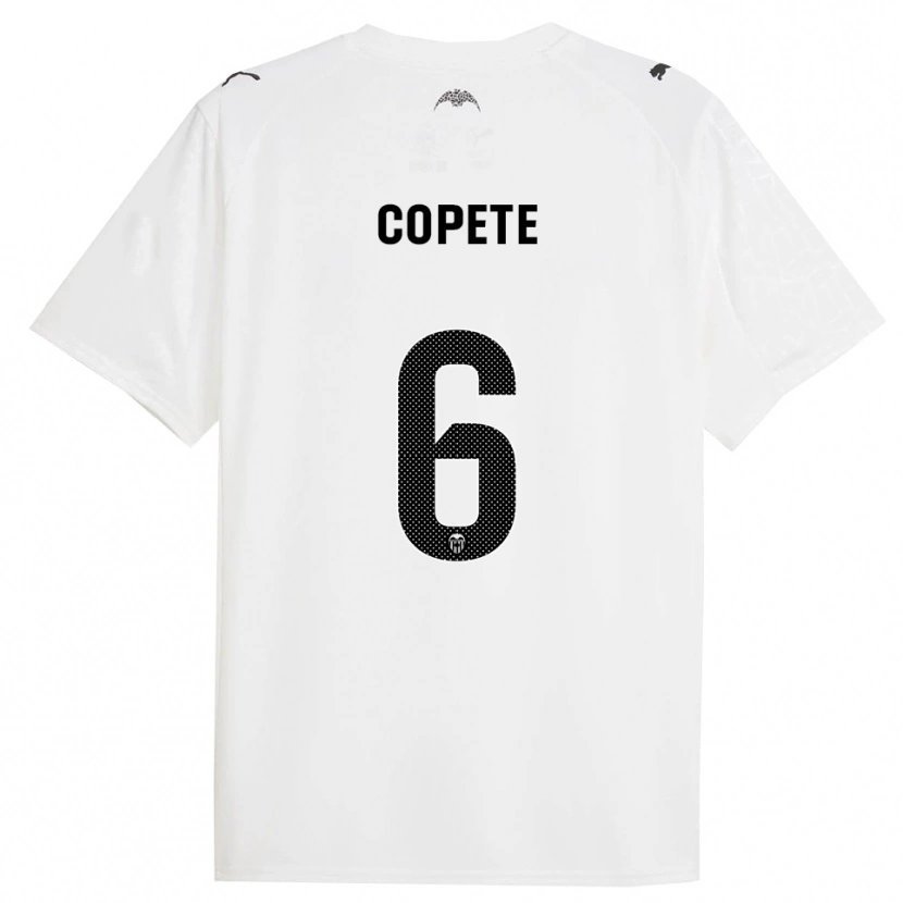 Danxen Enfant Maillot José Copete #6 Blanc Noir Tenues Domicile 2025/26 T-Shirt