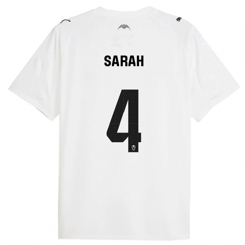Danxen Enfant Maillot Sarah Hagg #4 Blanc Noir Tenues Domicile 2025/26 T-Shirt