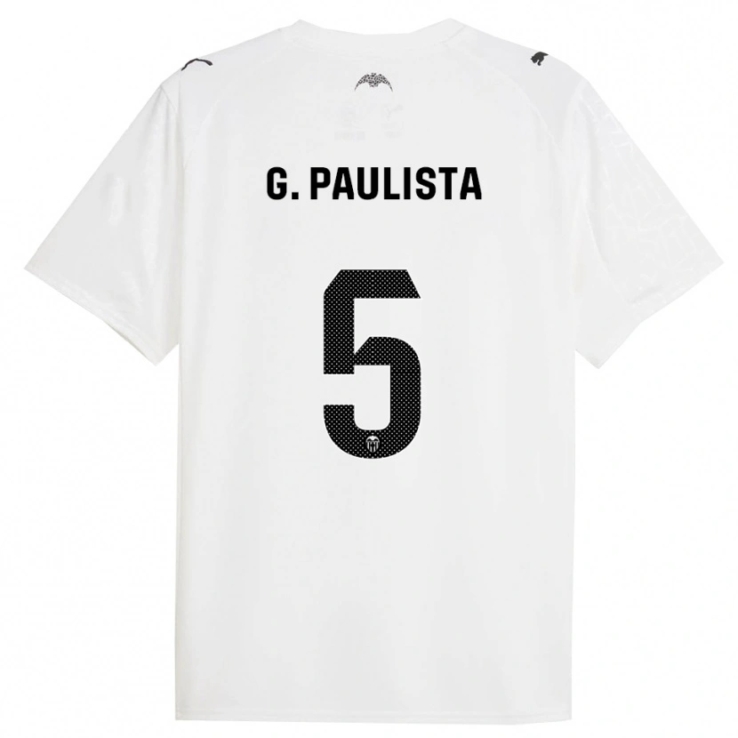 Danxen Enfant Maillot Gabriel Paulista #5 Blanc Noir Tenues Domicile 2025/26 T-Shirt