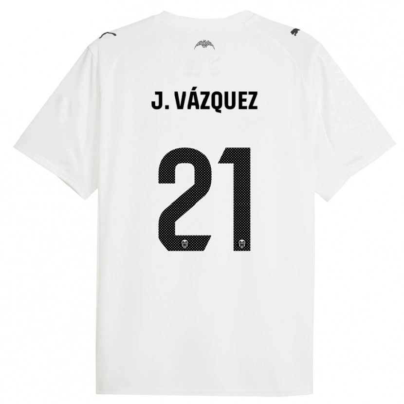 Danxen Enfant Maillot Jesús Vázquez #21 Blanc Noir Tenues Domicile 2025/26 T-Shirt