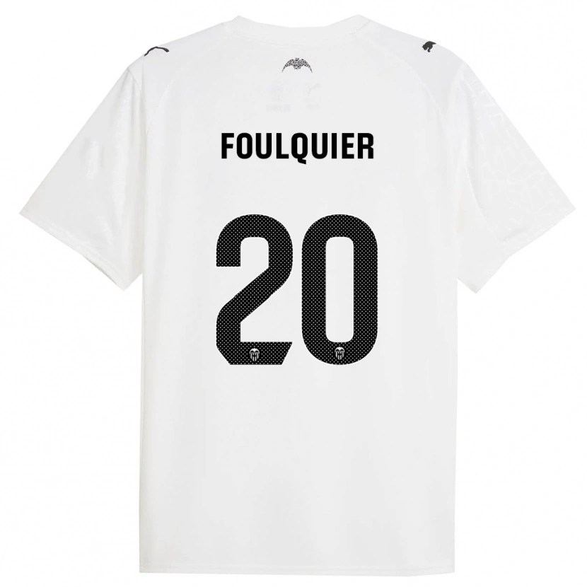 Danxen Enfant Maillot Dimitri Foulquier #20 Blanc Noir Tenues Domicile 2025/26 T-Shirt