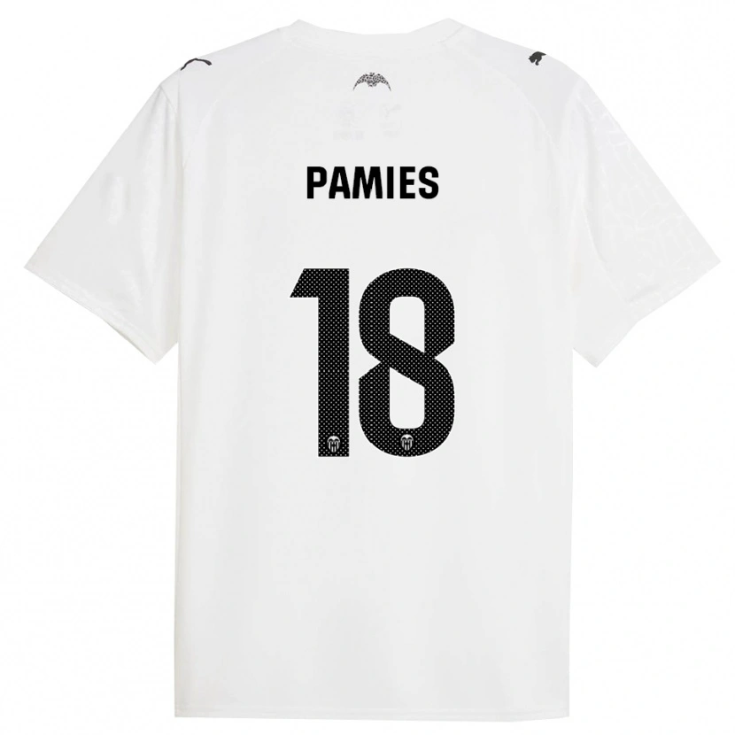 Danxen Enfant Maillot Javi Pamies #18 Blanc Noir Tenues Domicile 2025/26 T-Shirt