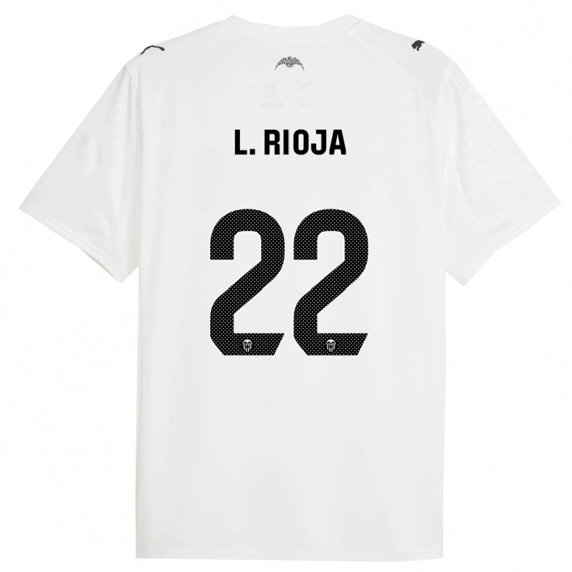 Danxen Enfant Maillot Luis Rioja #22 Blanc Noir Tenues Domicile 2025/26 T-Shirt