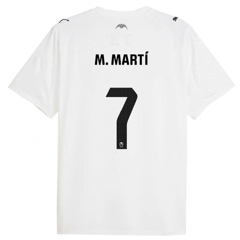 Danxen Enfant Maillot Marina Martí Serna #7 Blanc Noir Tenues Domicile 2025/26 T-Shirt