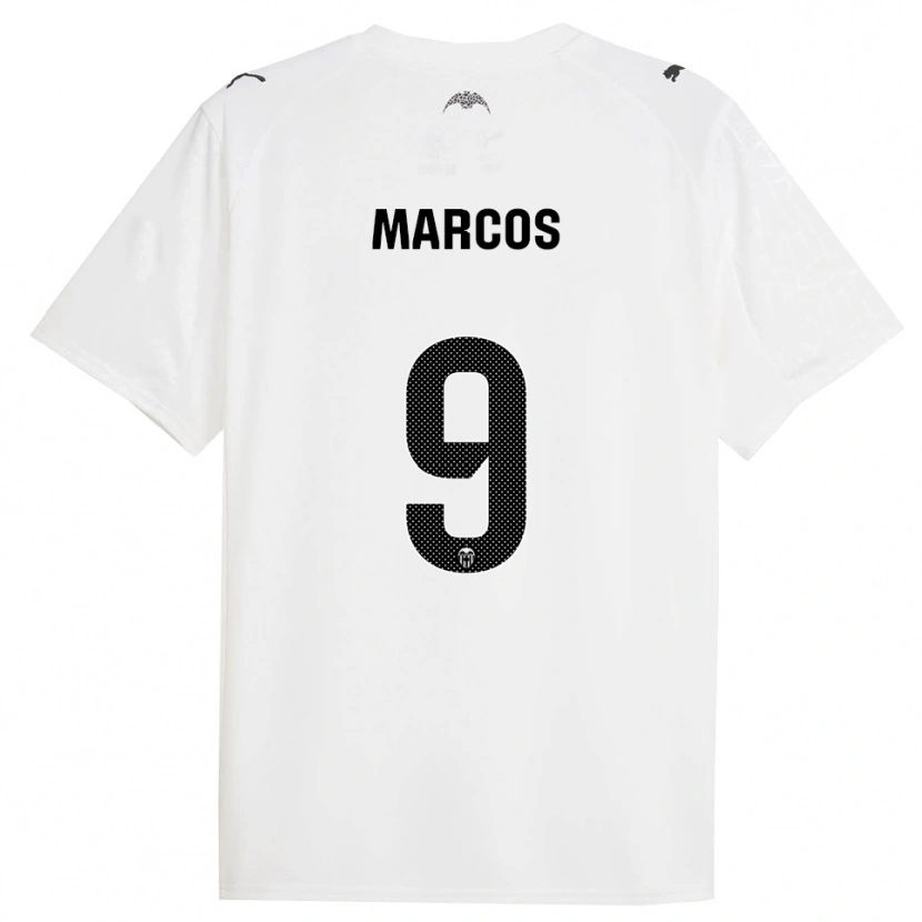 Danxen Enfant Maillot Ana Marcos #9 Blanc Noir Tenues Domicile 2025/26 T-Shirt