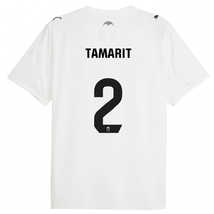Danxen Enfant Maillot Sara Tamarit Verdeguer #2 Blanc Noir Tenues Domicile 2025/26 T-Shirt