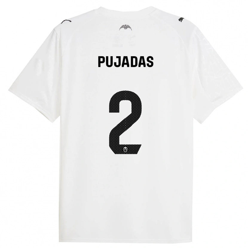 Danxen Enfant Maillot Berta Pujadas #2 Blanc Noir Tenues Domicile 2025/26 T-Shirt