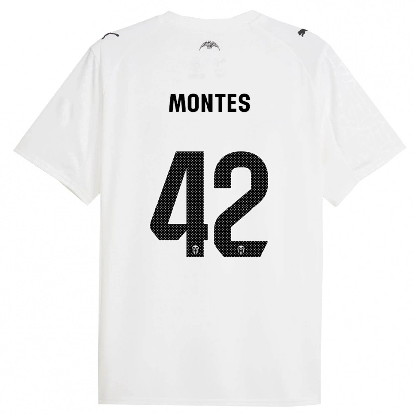Danxen Enfant Maillot Jan Montes #42 Blanc Noir Tenues Domicile 2025/26 T-Shirt