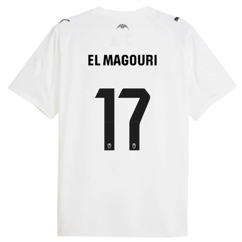 Danxen Enfant Maillot Anas El Magouri #17 Blanc Noir Tenues Domicile 2025/26 T-Shirt