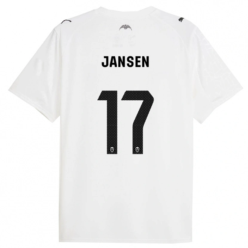 Danxen Enfant Maillot Ellen Jansen #17 Blanc Noir Tenues Domicile 2025/26 T-Shirt